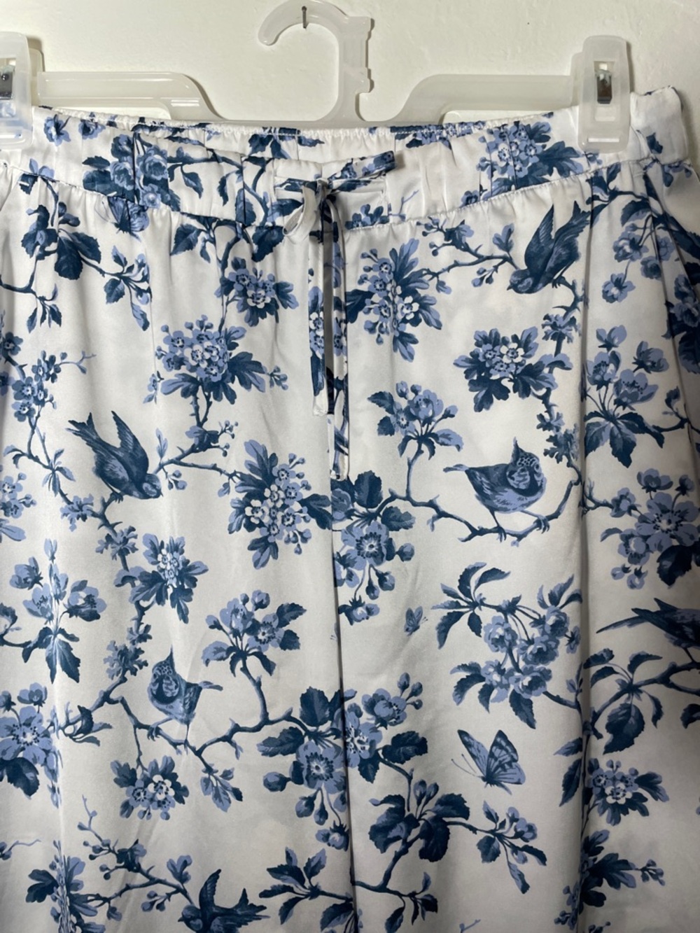 Abercrombie & Fitch Bird & Flower Print Satin Pajama Bottoms L - Picture 6 of 11